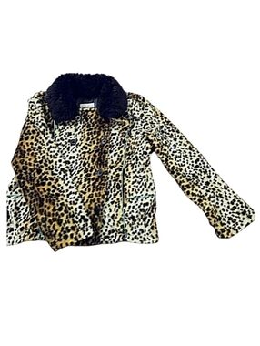 Trish Scully Child Leopard Jacket Faux Fur Tailored, Size 12